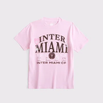 Abercrombie & Fitch Inter Miami Cf Graphic Tee In Pink