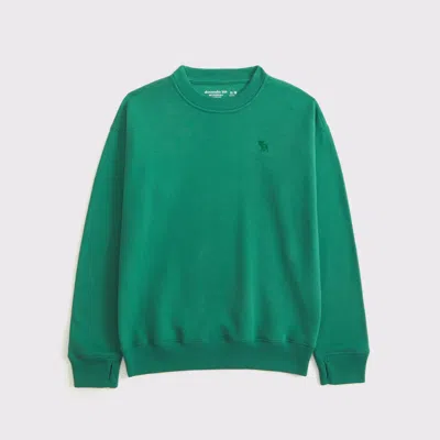 Abercrombie & Fitch Essential Icon Crew Sweatshirt In Green