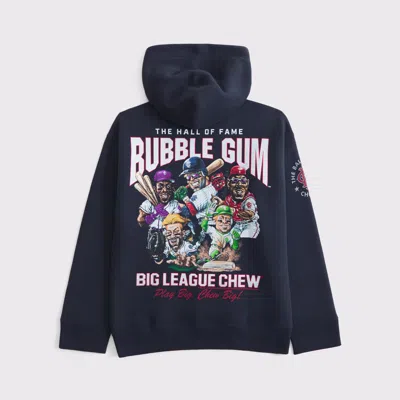 Abercrombie & Fitch Big League Chew Graphic Popover Hoodie In Blue