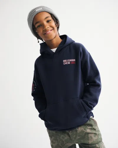 Abercrombie & Fitch Big League Chew Graphic Popover Hoodie In Blue