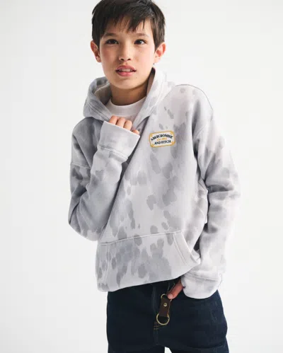 Abercrombie & Fitch Pony Print Logo Graphic Popover Hoodie In Gray