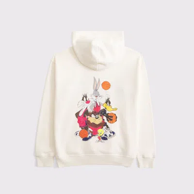 Abercrombie & Fitch Looney Tunes Graphic Popover Hoodie In Neutral