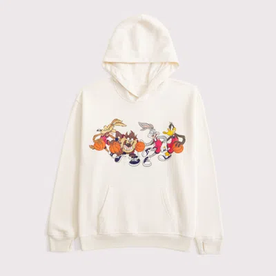 Abercrombie & Fitch Looney Tunes Graphic Popover Hoodie In Neutral