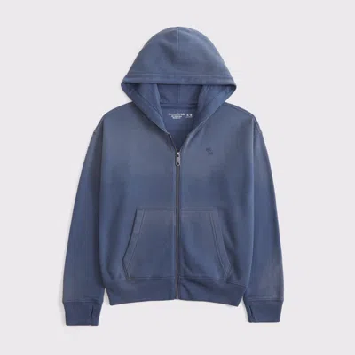 Abercrombie & Fitch Essential Icon Full-zip Hoodie In Blue