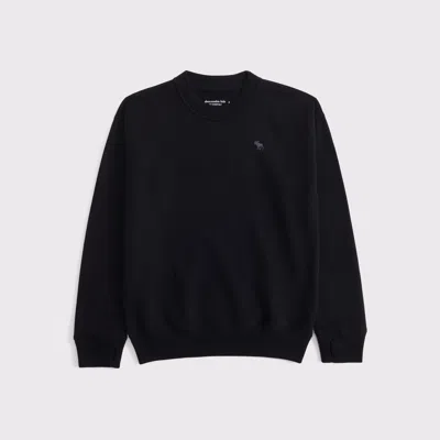 Abercrombie & Fitch Essential Icon Crew Sweatshirt In Black