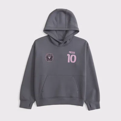 Abercrombie & Fitch Ypb Neoknit Lionel Messi Popover Hoodie In Gray