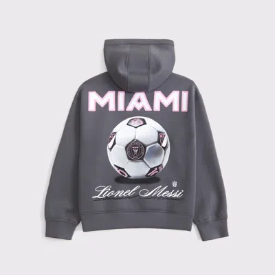 Abercrombie & Fitch Ypb Neoknit Lionel Messi Popover Hoodie In Gray