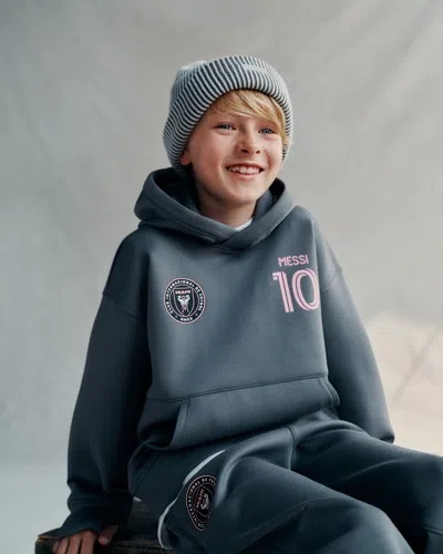 Abercrombie & Fitch Ypb Neoknit Lionel Messi Popover Hoodie In Gray