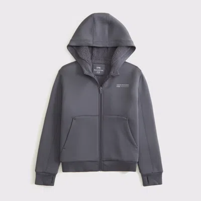 Abercrombie & Fitch Ypb Cozy-lined Full-zip Hoodie In Purple