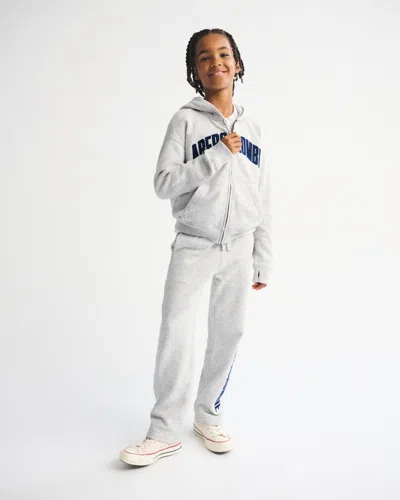 Abercrombie & Fitch Logo Full-zip Hoodie In Gray