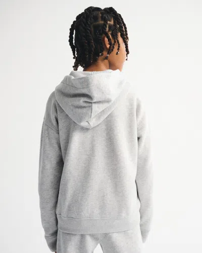 Abercrombie & Fitch Logo Full-zip Hoodie In Gray