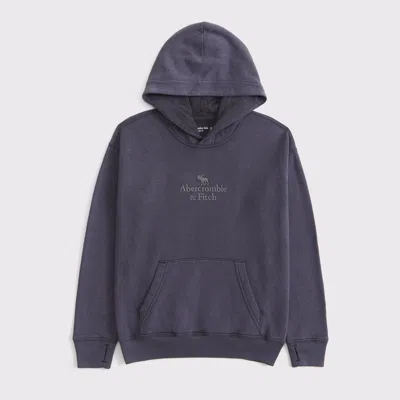 Abercrombie & Fitch Logo Popover Hoodie In Gray