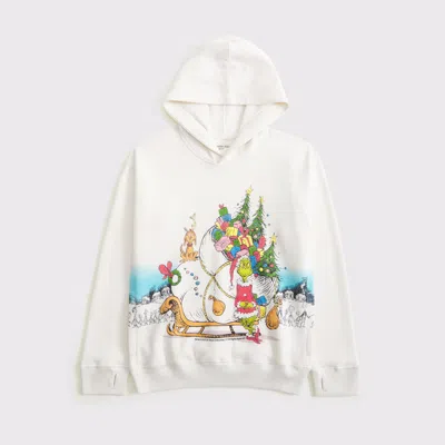 Abercrombie & Fitch The Grinch Graphic Popover Hoodie In White