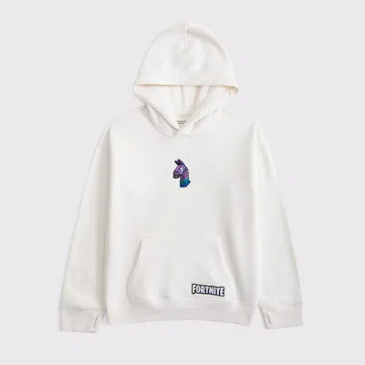 Abercrombie & Fitch Fortnite Graphic Popover Hoodie In White