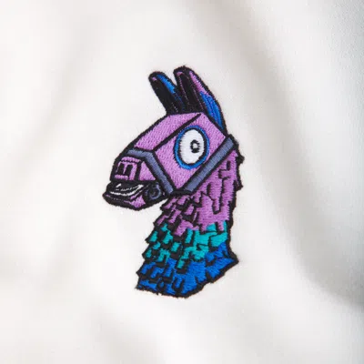 Abercrombie & Fitch Fortnite Graphic Popover Hoodie In White