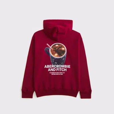 Abercrombie & Fitch Imagery Logo Popover Hoodie In Red