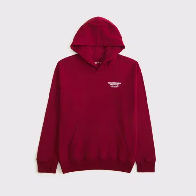 Abercrombie & Fitch Imagery Logo Popover Hoodie In Red