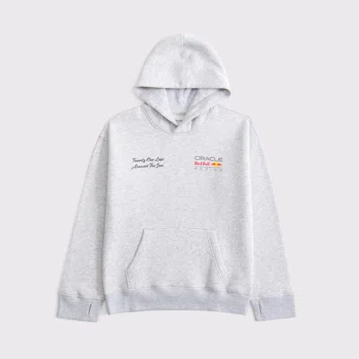Abercrombie & Fitch Oracle Red Bull Racing Graphic Popover Hoodie In Gray