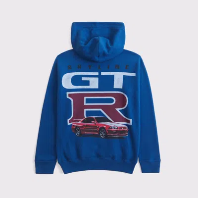 Abercrombie & Fitch Nissan Gt-r Graphic Popover Hoodie In Blue