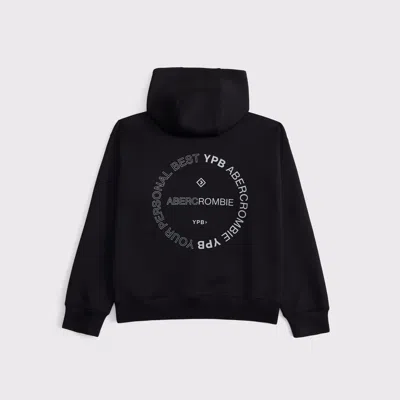 Abercrombie & Fitch Ypb Textured Popover Hoodie In Black