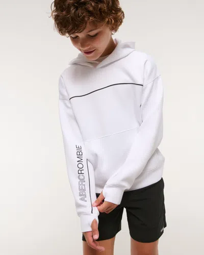 Abercrombie & Fitch Ypb Textured Popover Hoodie In White