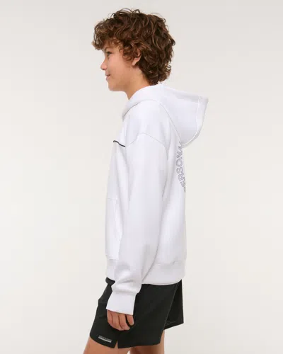 Abercrombie & Fitch Ypb Textured Popover Hoodie In White
