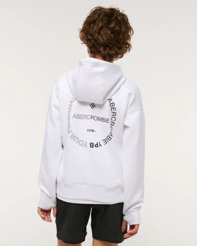 Abercrombie & Fitch Ypb Textured Popover Hoodie In White