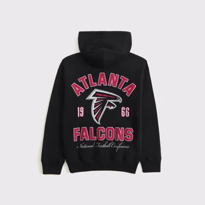 Abercrombie & Fitch Atlanta Falcons Graphic Popover Hoodie In Black