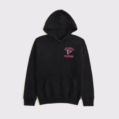 Abercrombie & Fitch Atlanta Falcons Graphic Popover Hoodie In Black