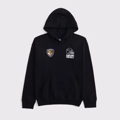 Abercrombie & Fitch Baltimore Ravens Graphic Popover Hoodie In Black