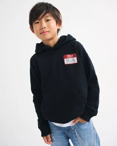 Abercrombie & Fitch Beetlejuice Graphic Popover Hoodie In Black