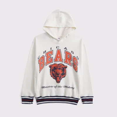 Abercrombie & Fitch Chicago Bears Graphic Popover Hoodie In White