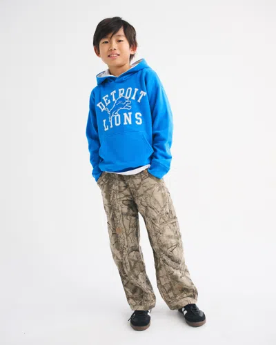 Abercrombie & Fitch Detroit Lions Graphic Popover Hoodie In Blue