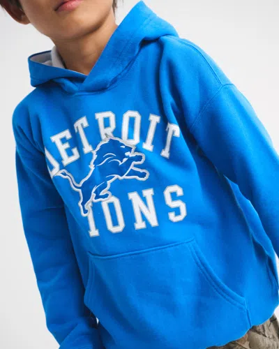 Abercrombie & Fitch Detroit Lions Graphic Popover Hoodie In Blue