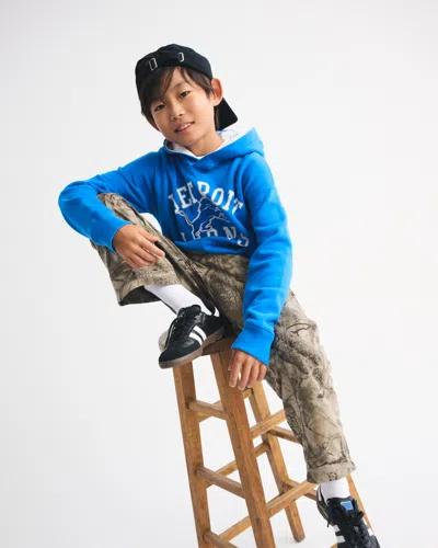 Abercrombie & Fitch Detroit Lions Graphic Popover Hoodie In Blue