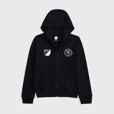 Abercrombie & Fitch Lionel Messi Graphic Full-zip Hoodie In Black