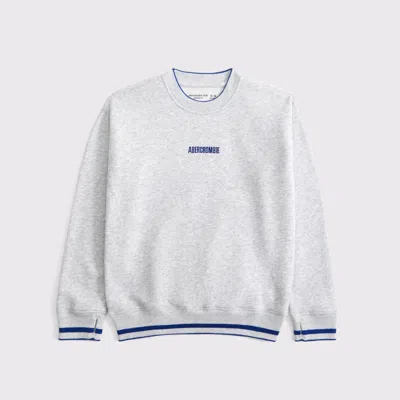 Abercrombie & Fitch Logo Crew Sweatshirt In Gray