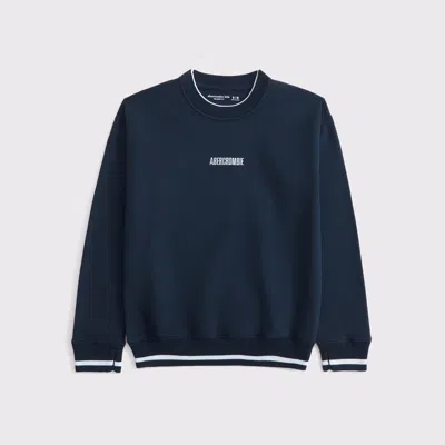 Abercrombie & Fitch Logo Crew Sweatshirt In Blue