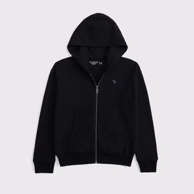 Abercrombie & Fitch Essential Icon Full-zip Hoodie In Black