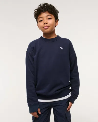 Abercrombie & Fitch Essential Icon Crew Sweatshirt In Blue