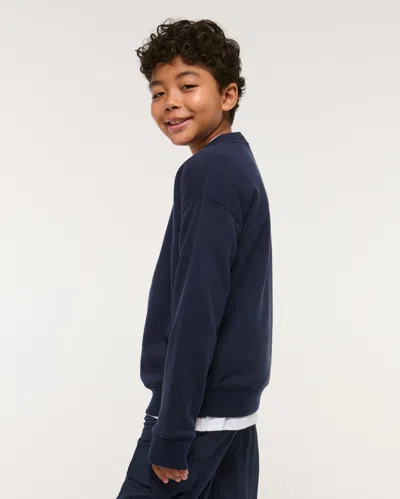 Abercrombie & Fitch Essential Icon Crew Sweatshirt In Blue