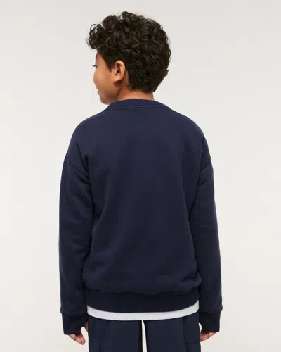 Abercrombie & Fitch Essential Icon Crew Sweatshirt In Blue