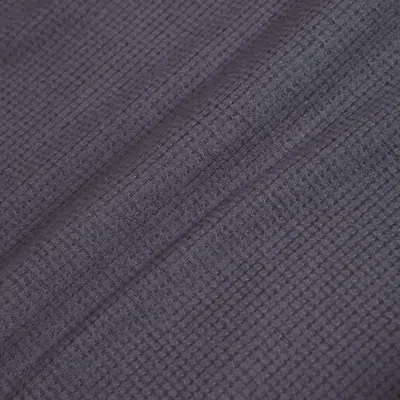 Abercrombie & Fitch Boxy Waffle-lined Full-zip Hoodie In Black