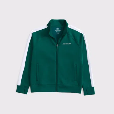 Abercrombie & Fitch Ypb Neoknit Logo Track Jacket In Green