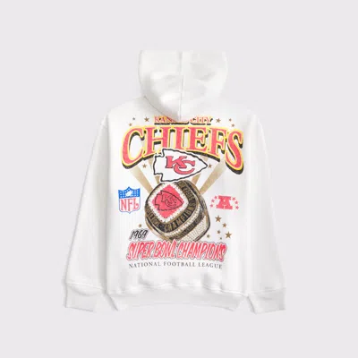Abercrombie & Fitch Kansas City Chiefs Graphic Popover Hoodie In White