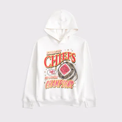 Abercrombie & Fitch Kansas City Chiefs Graphic Popover Hoodie In White