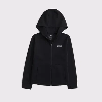 Abercrombie & Fitch Ypb Neoknit Active Logo Full-zip Hoodie In Black