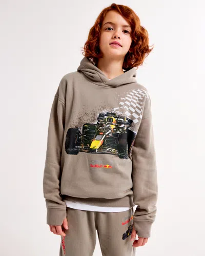 Abercrombie & Fitch Oracle Red Bull Racing Graphic Popover Hoodie In Brown