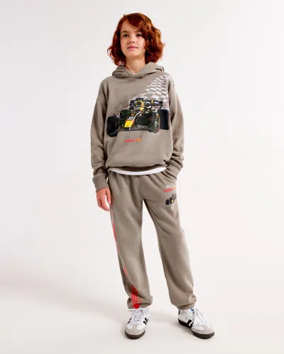 Abercrombie & Fitch Oracle Red Bull Racing Graphic Popover Hoodie In Brown