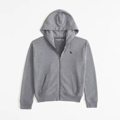 Abercrombie & Fitch Essential Icon Full-zip Hoodie In Gray